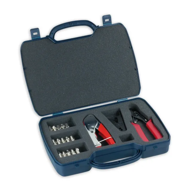 Schwaiger kit pressatura connettori F 18 pezzi valigetta