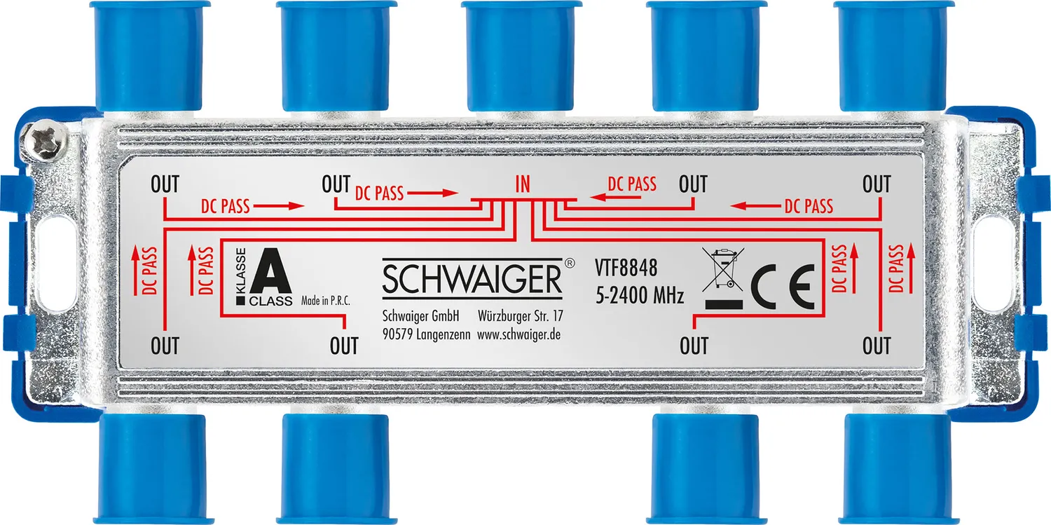 SCHWAIGER Distributore 8 Vie Partitore SAT 16 dB
