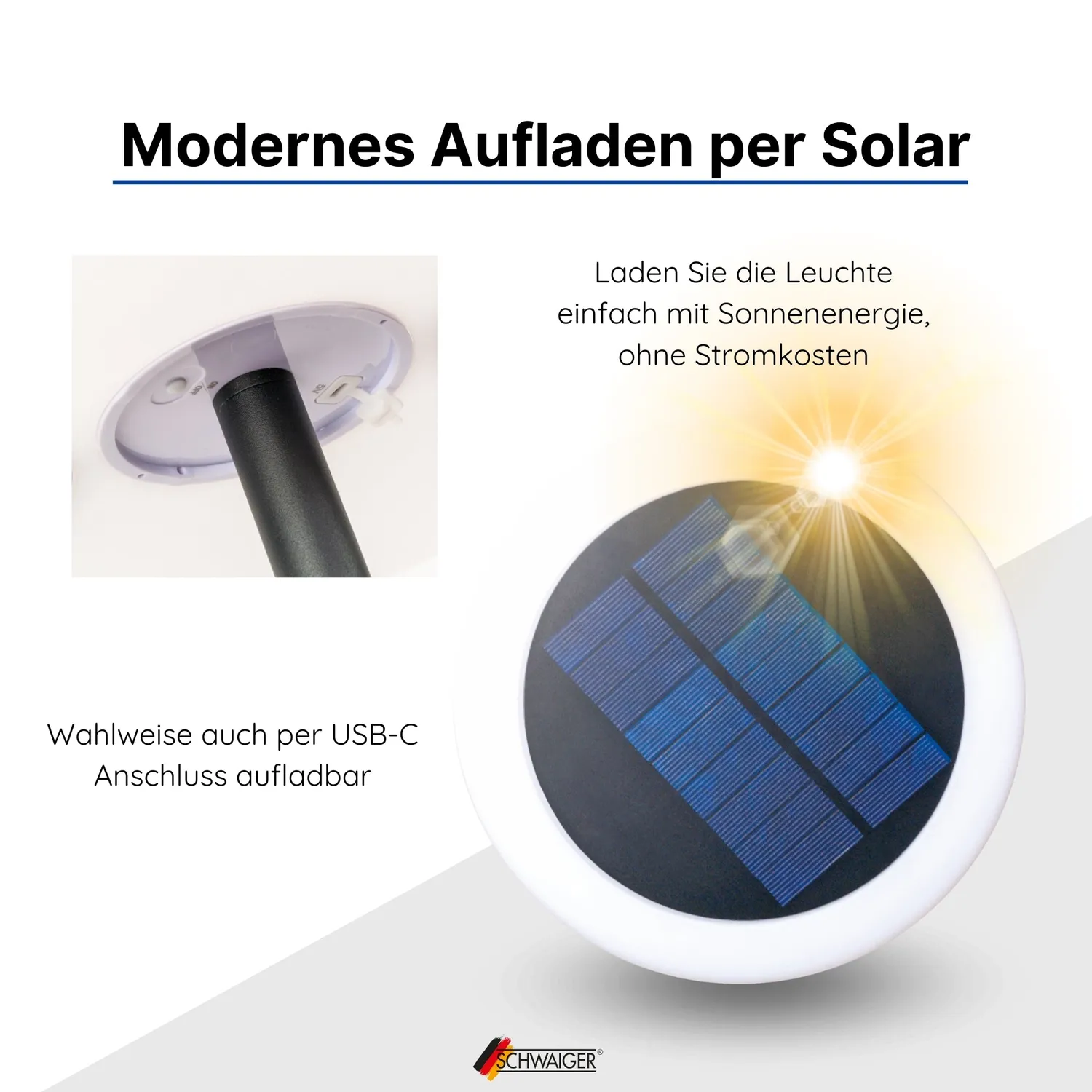 Schwaiger RGB LED lampada solare Bluetooth con telecomando