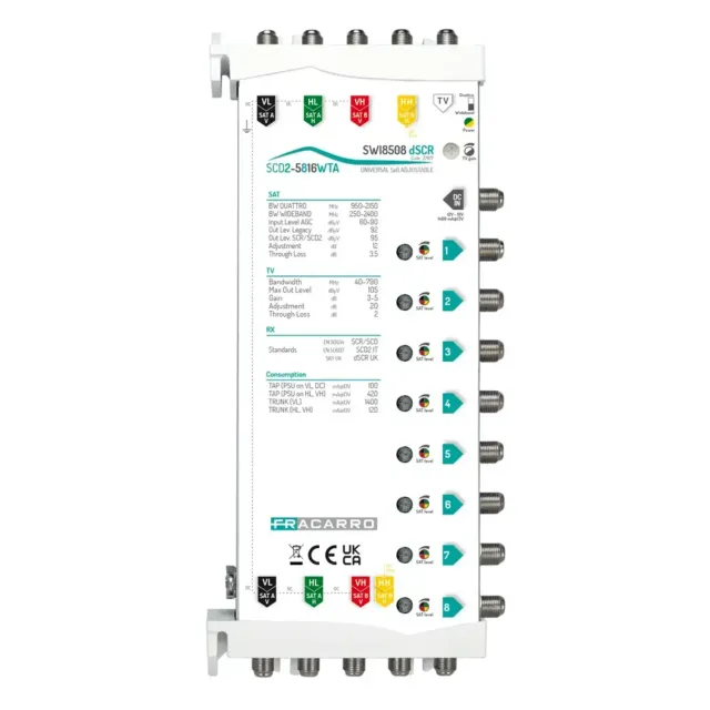 Fracarro SWI8508 Multiswitch 8 Uscite dCSS SCD2 UK