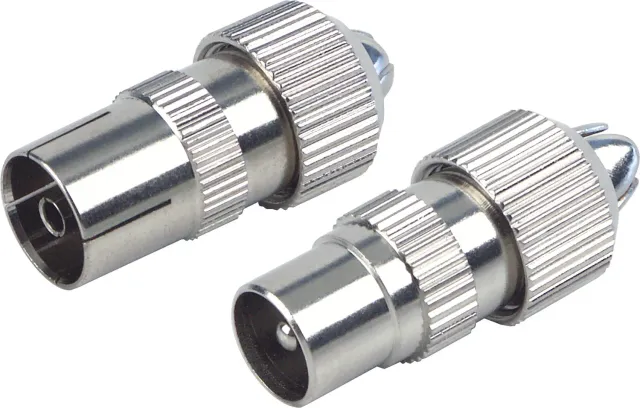 Schwaiger set 2 connettori IEC coassiali TV spina + presa