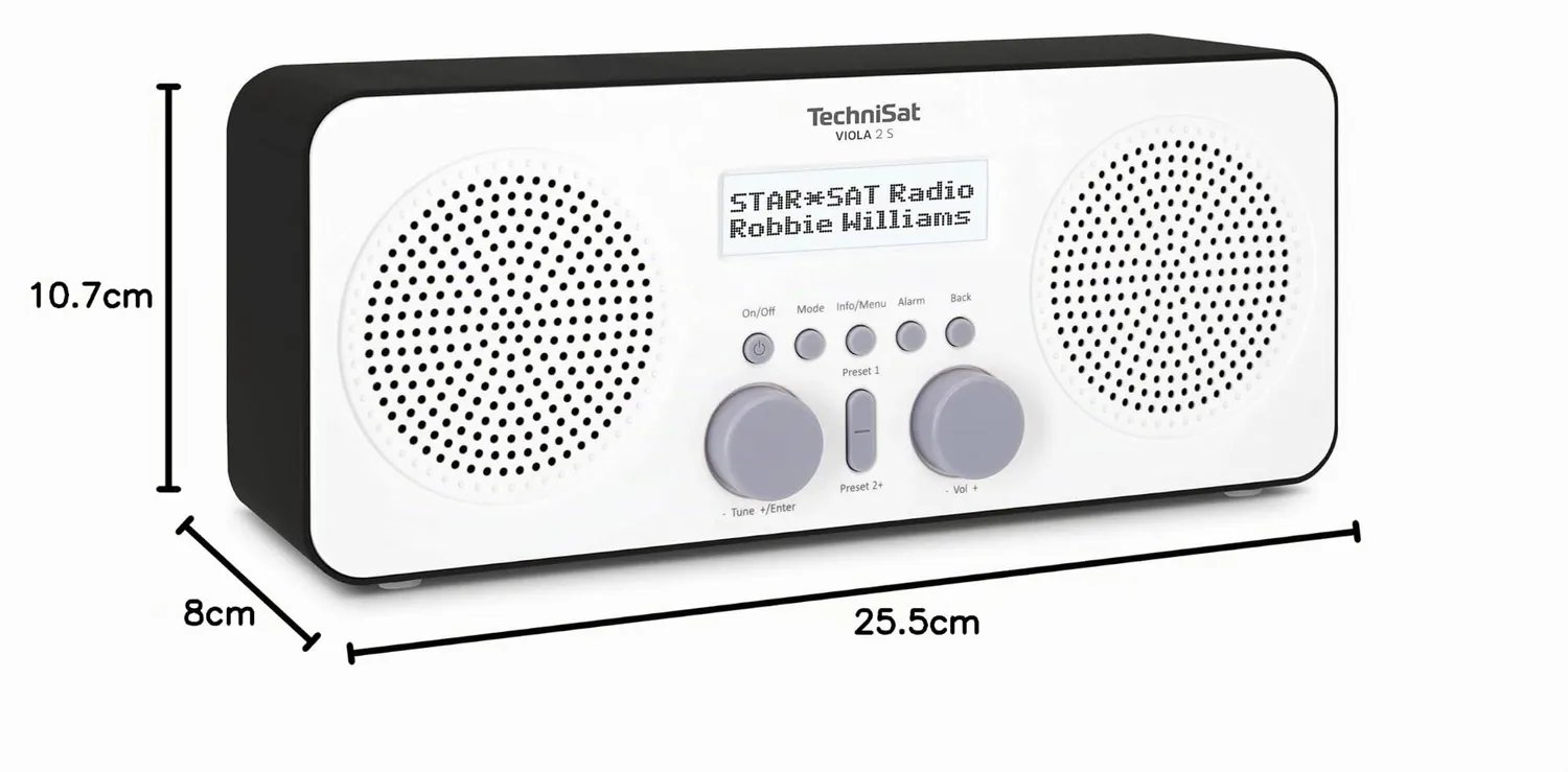 TechniSat VIOLA 2 S radio portatile bianco-nera stereo