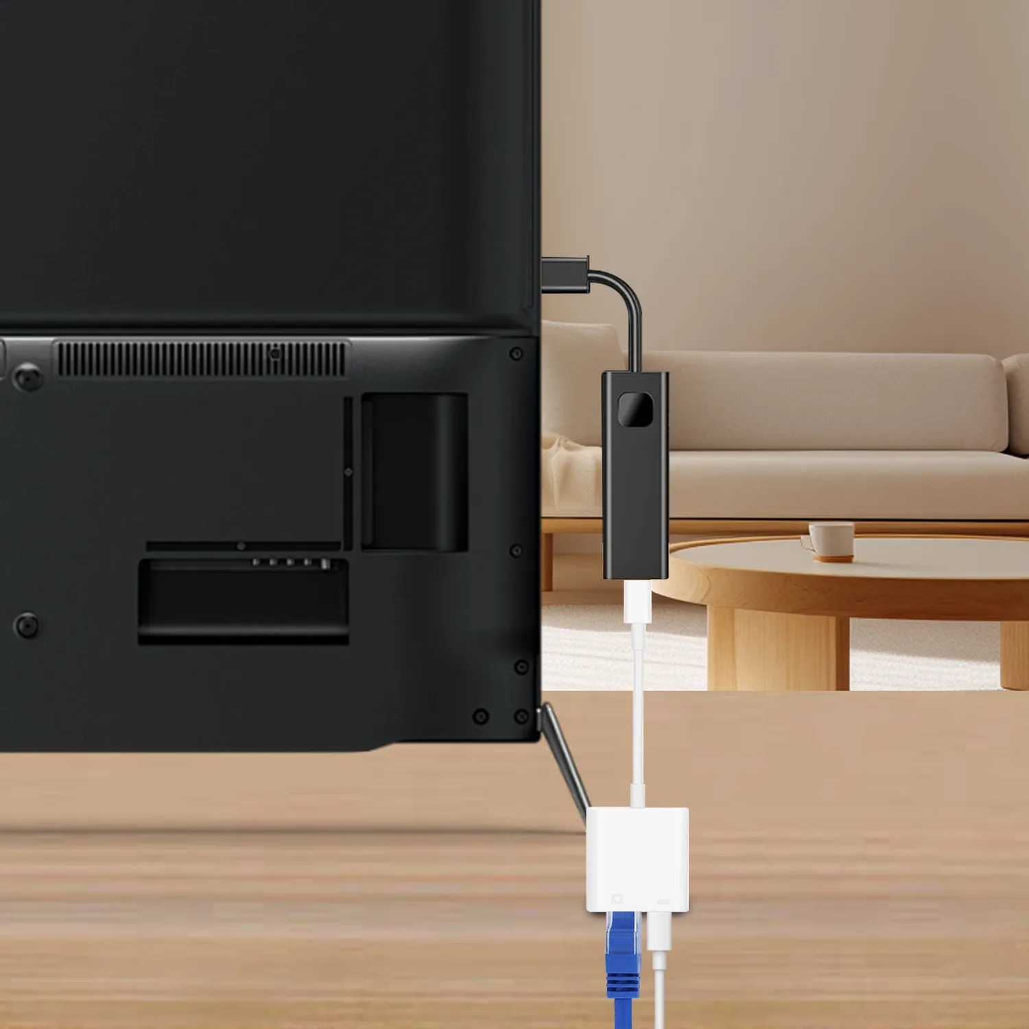 GigaBlue USB-C Ethernet adattatore RJ45 100 Mbps bianco