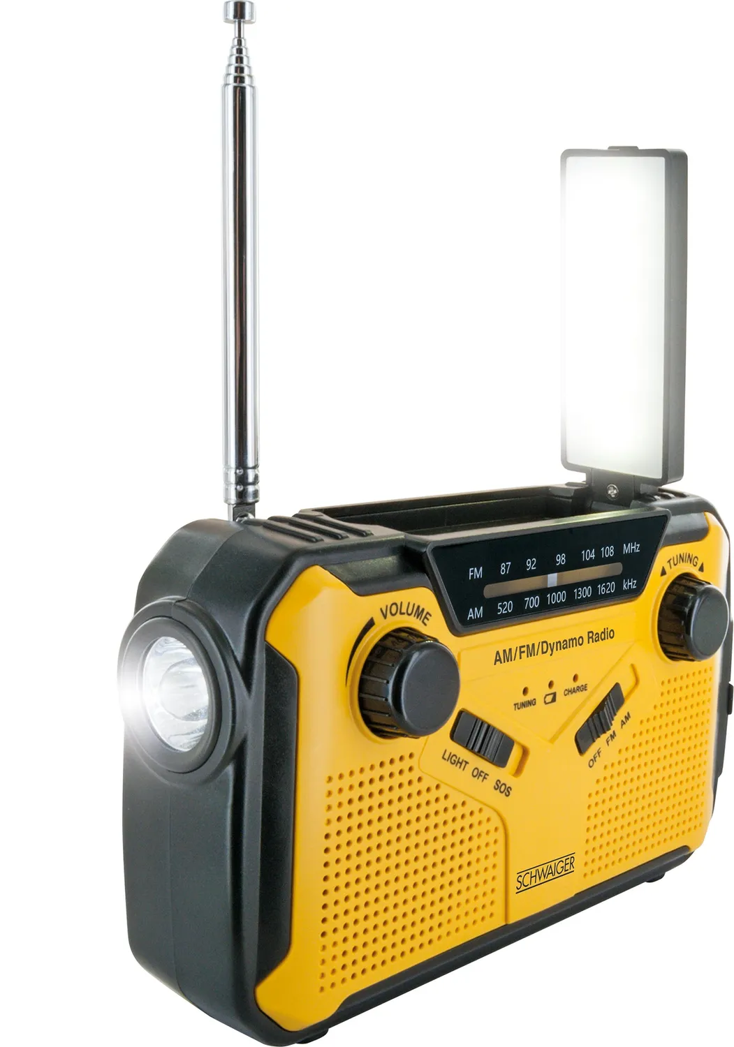 Schwaiger radio FM esterno solare torcia power bank SOS