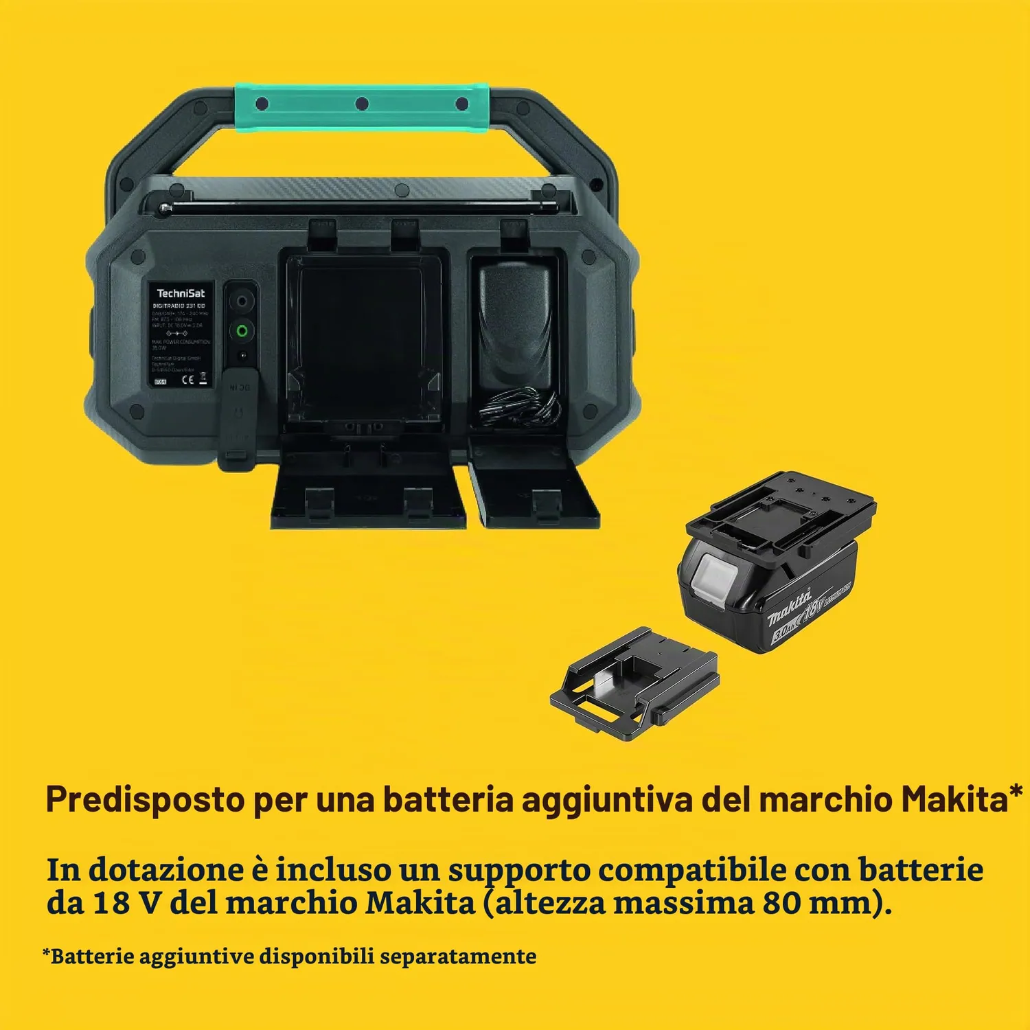 TechniSat Viola 231 OD radio cantiere DAB+ nera IPX4