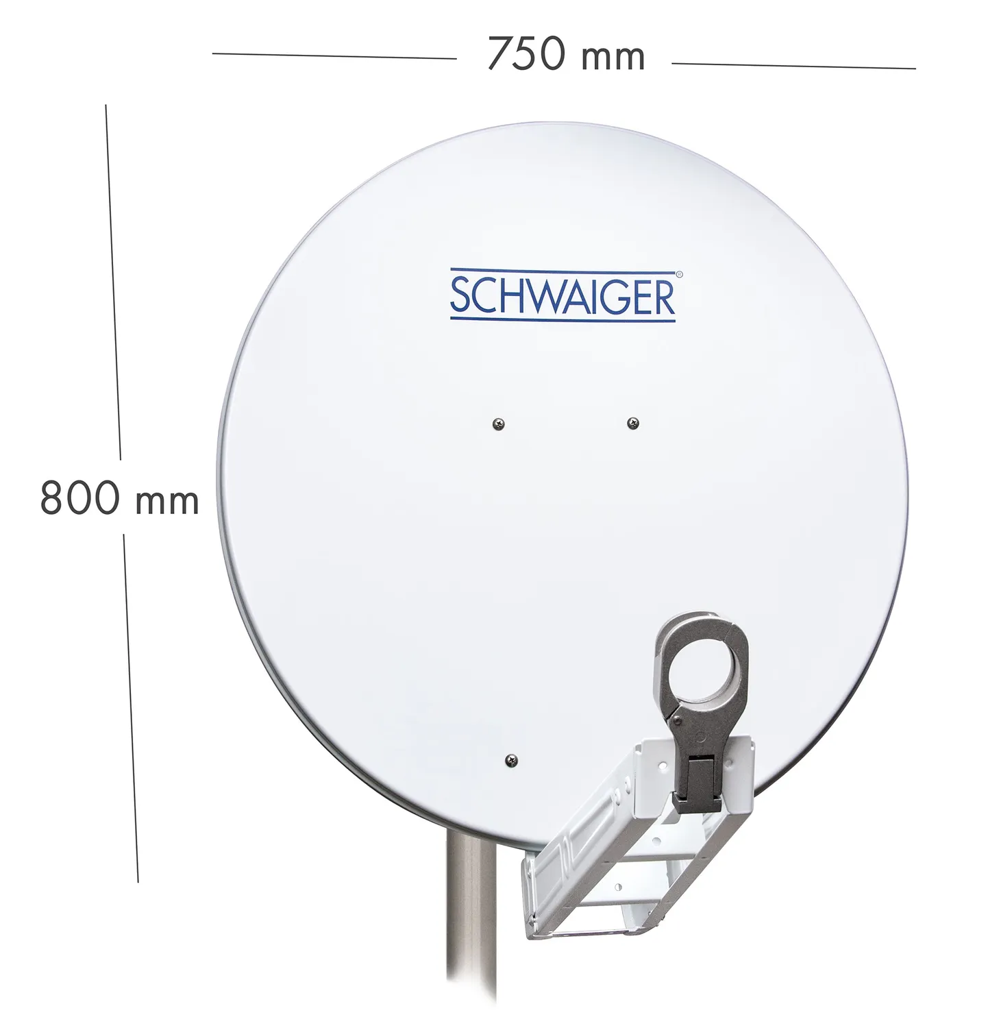 Schwaiger parabola offset alluminio 75 cm set Quad LNB