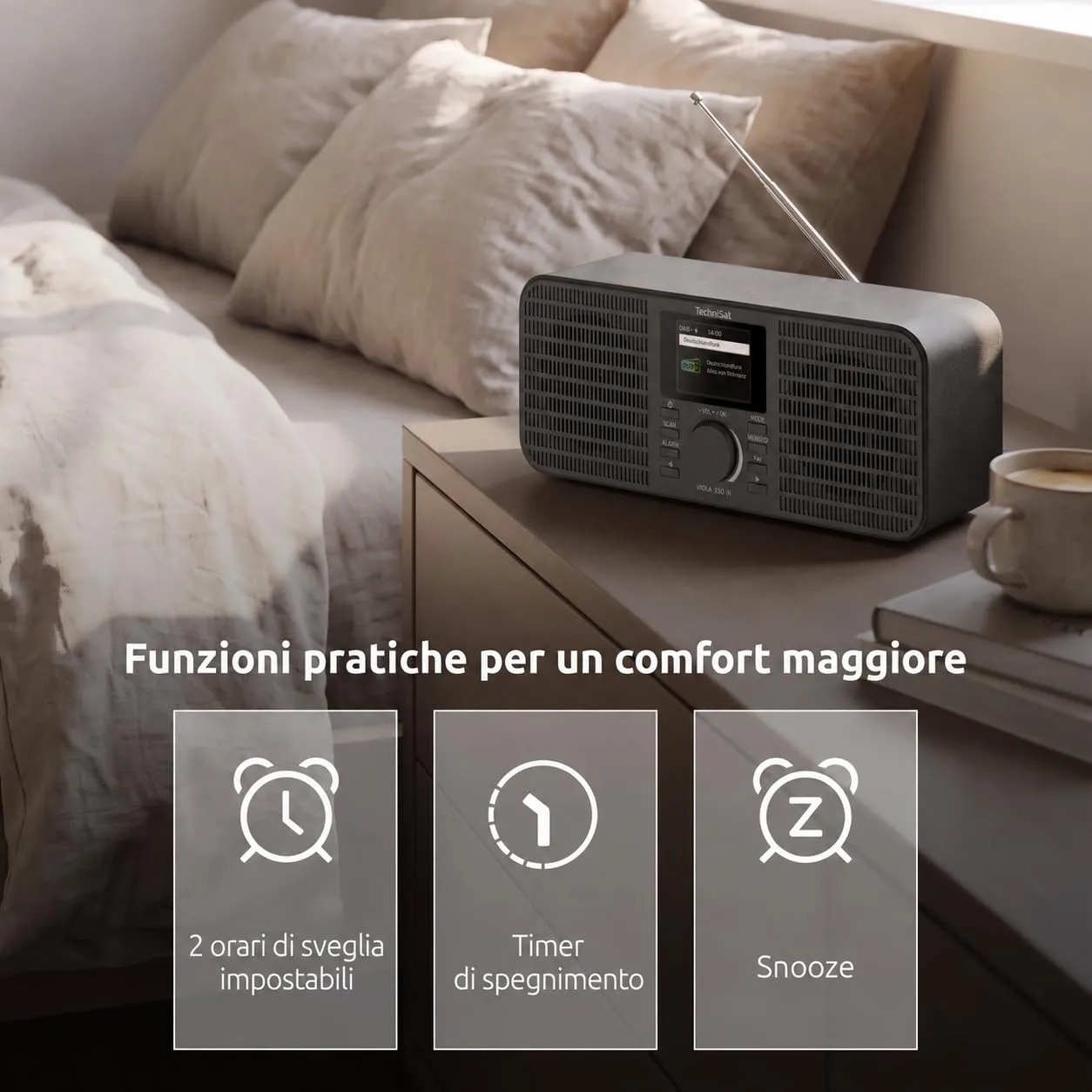 TechniSat Viola 350 IR radio internet DAB+ nero