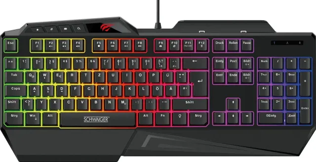 Schwaiger Tastiera Gaming QWERTZ USB Retroilluminata