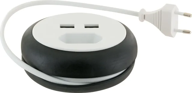 Schwaiger Prolunga Euro Avvolgibile 3 m con 2 USB-A