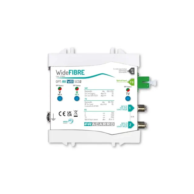 Fracarro OPT-RX WB1 SCD2 ricevitore fibra ottica sat TV