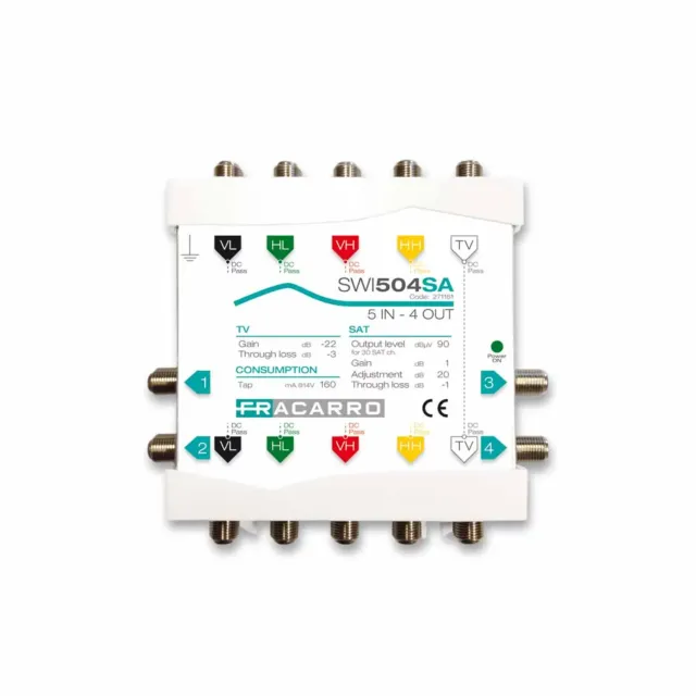 Fracarro SWI504SA multiswitch 5x4 cascata TV-SAT