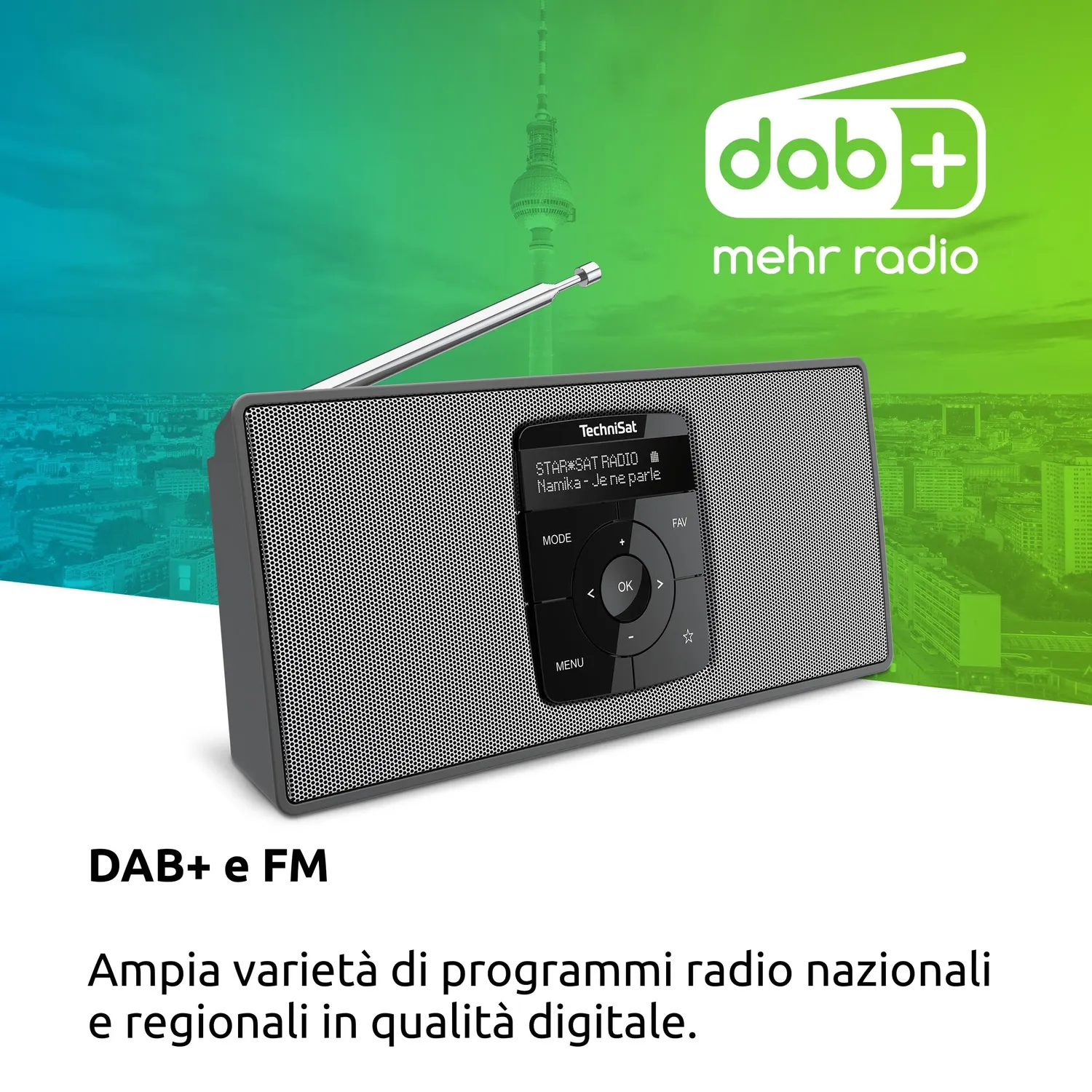 TechniSat DIGITRADIO 2 S radio DAB Bluetooth nero