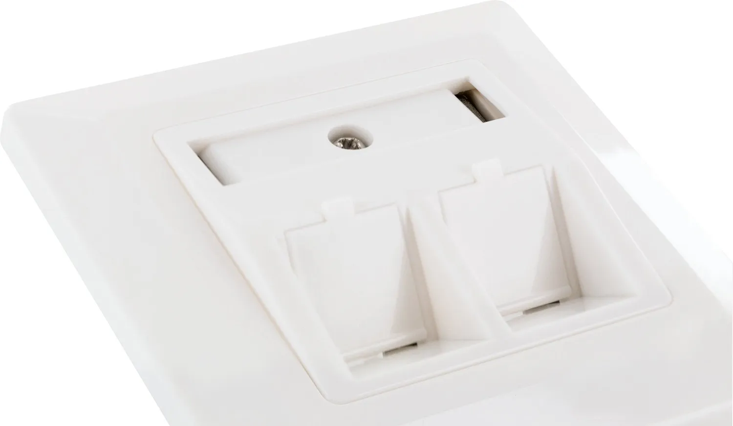 Schwaiger Keystone scatola presa rete 2 moduli bianca