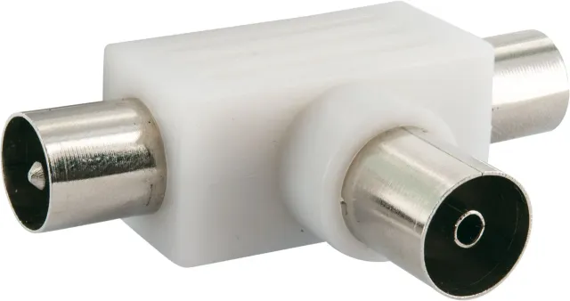 SCHWAIGER Sdoppiatore Antenna TV 2 Vie Bianco Presa