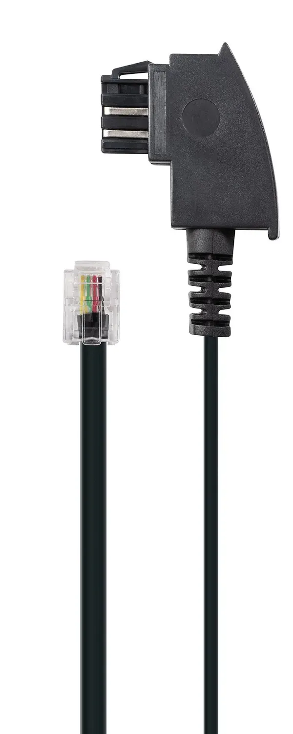 Schwaiger Cavo Telefonico TAE-RJ11 6 m Nero 4 Fili