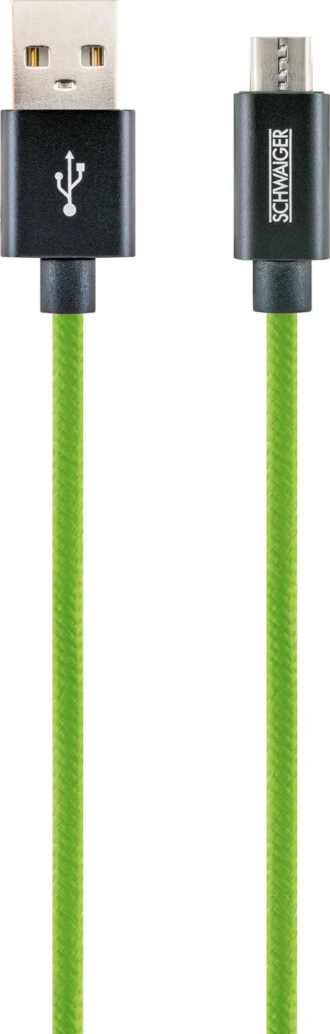 Schwaiger cavo micro USB 1,2 m nylon ricarica 2,4A