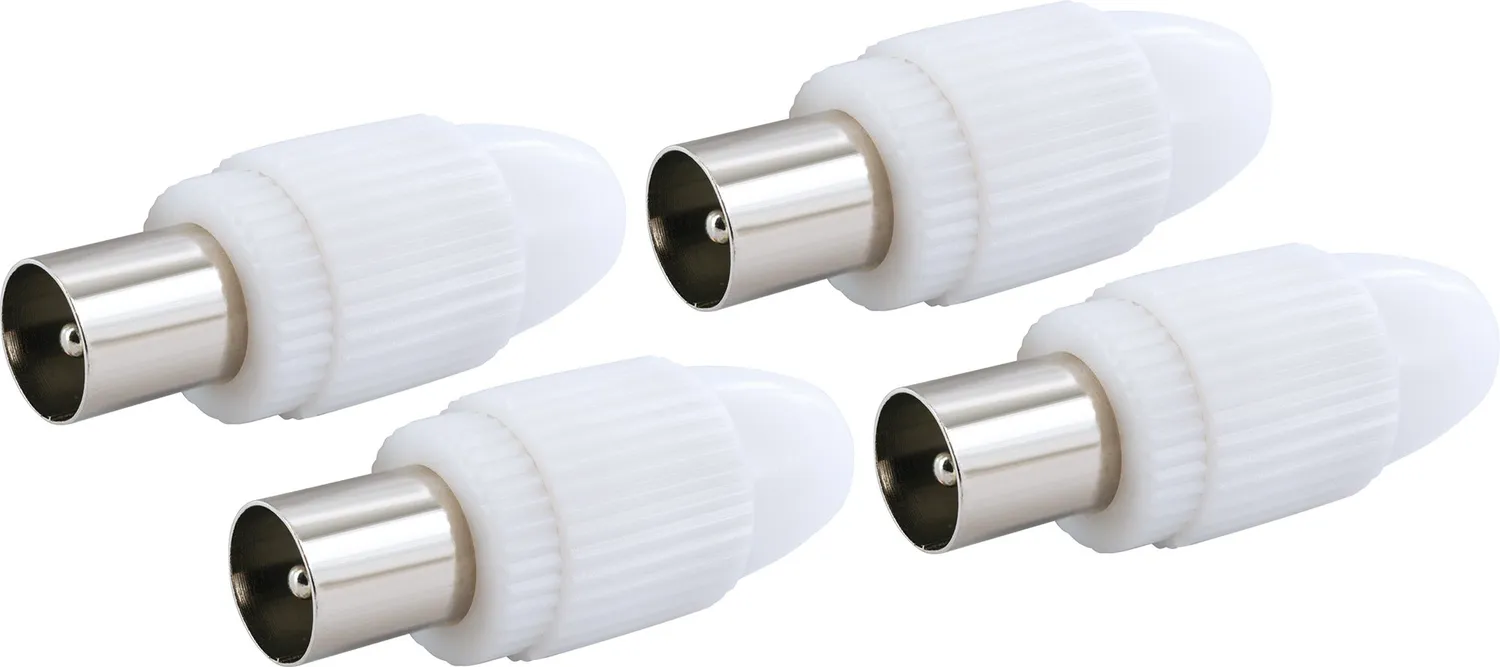 Schwaiger Connettore IEC Antenna Coassiale Bianco 1 Pezzo