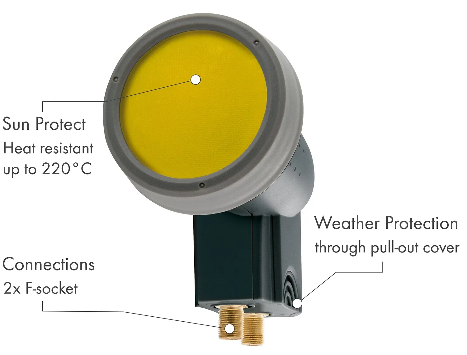 Schwaiger Sun Protect LNB twin satellitare 2 uscite antracite