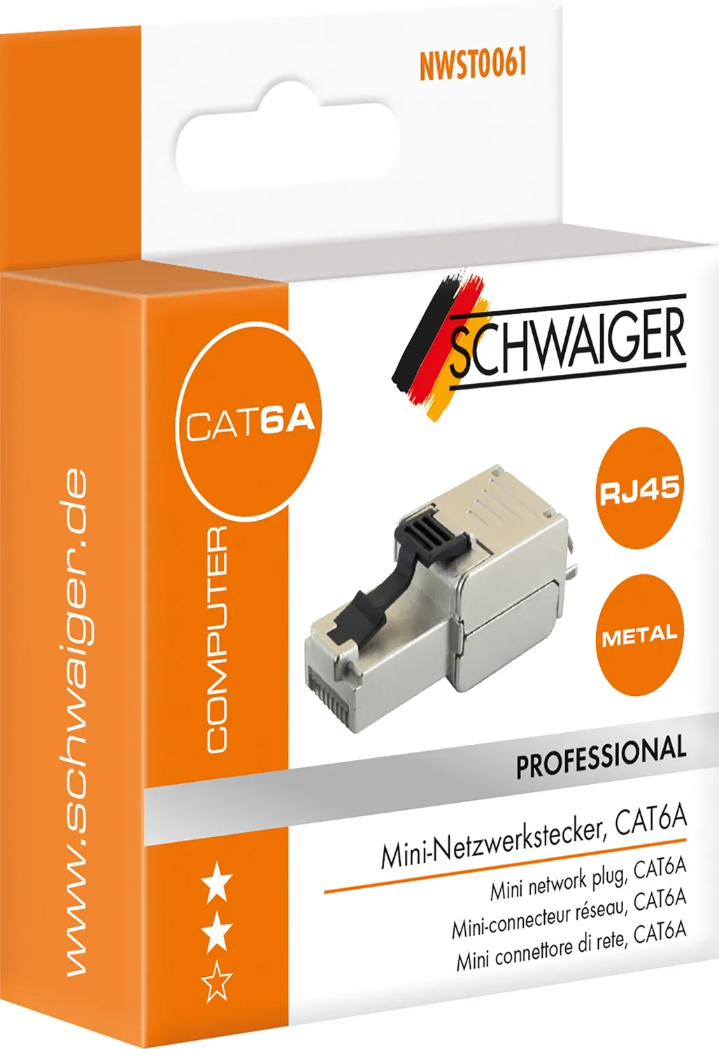 SCHWAIGER CAT6A Mini connettore rete 1 pz schermato