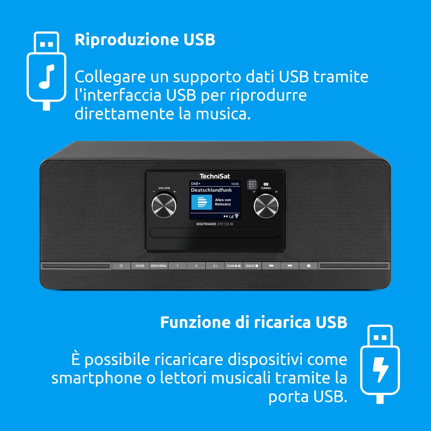 TechniSat DIGITRADIO 372 CD radio internet nera DAB+ WiFi