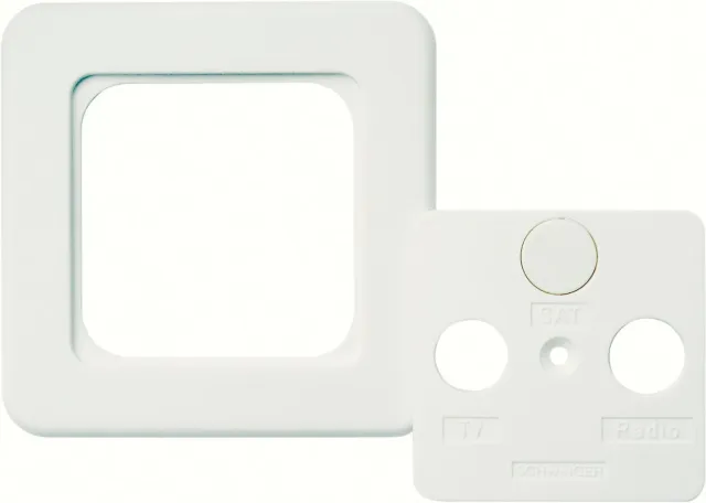 Schwaiger Cornice Copripresa Antenna 2-3 Fori Bianca
