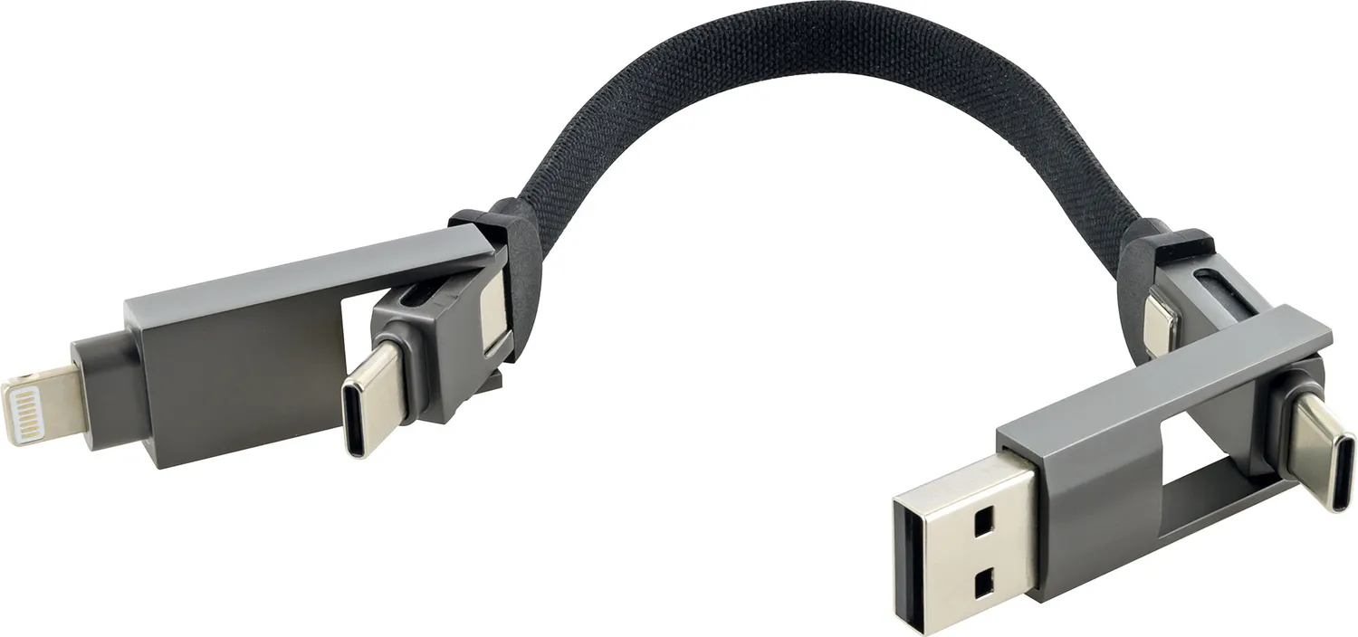 Schwaiger 4 in 1 cavo USB-C Lightning 60W nero