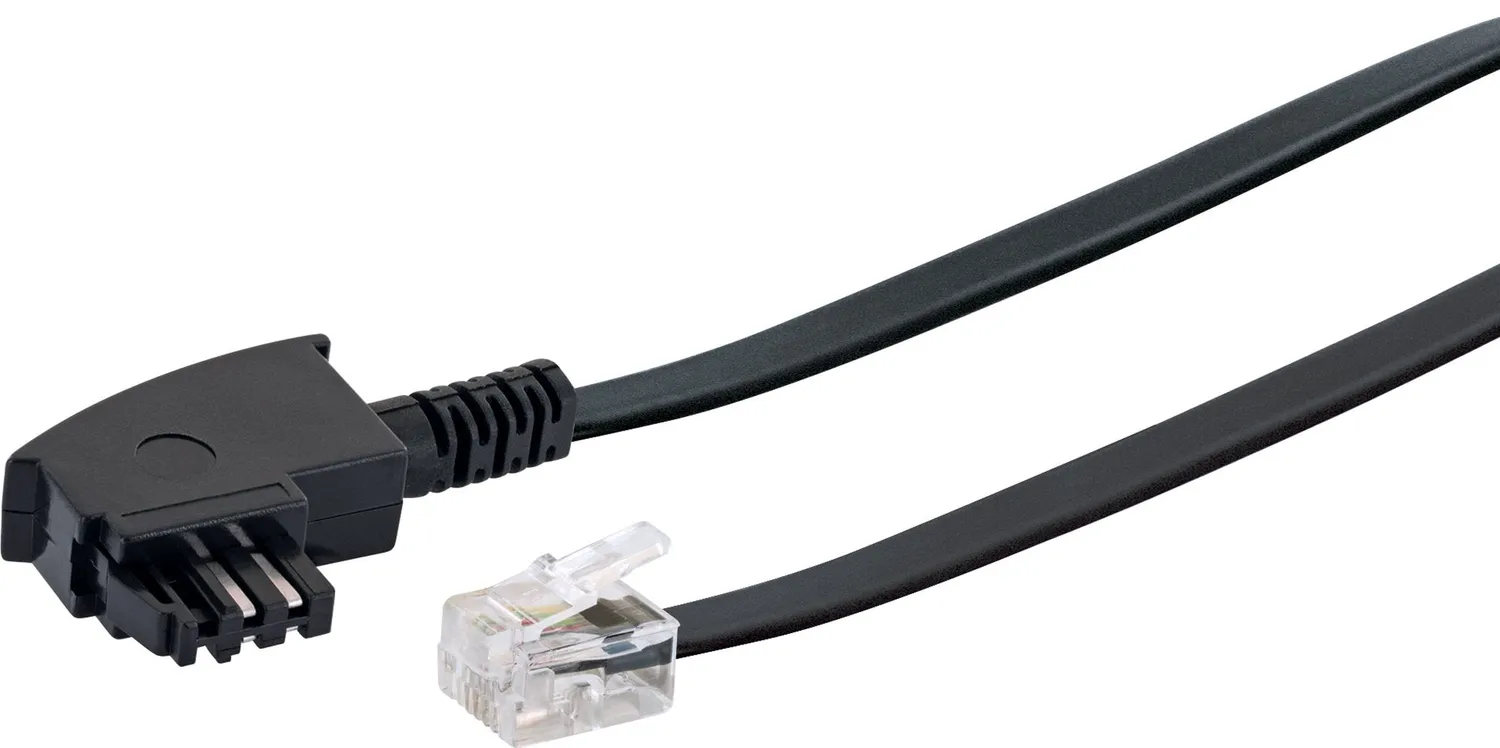 Schwaiger Cavo Telefonico TAE-RJ11 6 m Nero 4 Fili