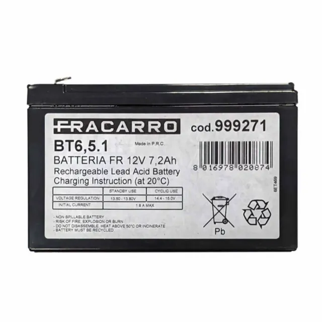 Fracarro BT6,5.1 batteria al piombo 12V per sicurezza