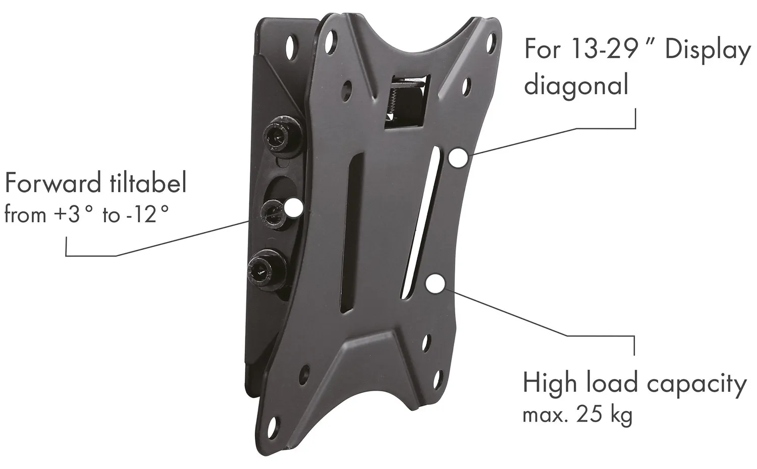 Schwaiger supporto a parete TV 13-29" inclinabile nero 25 kg
