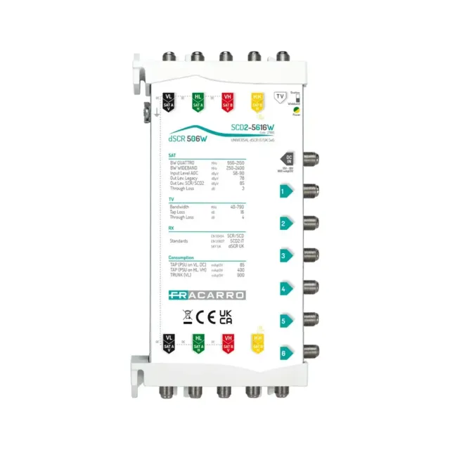 Fracarro SCD2-5616W multiswitch 6 uscite dCSS 16 UB
