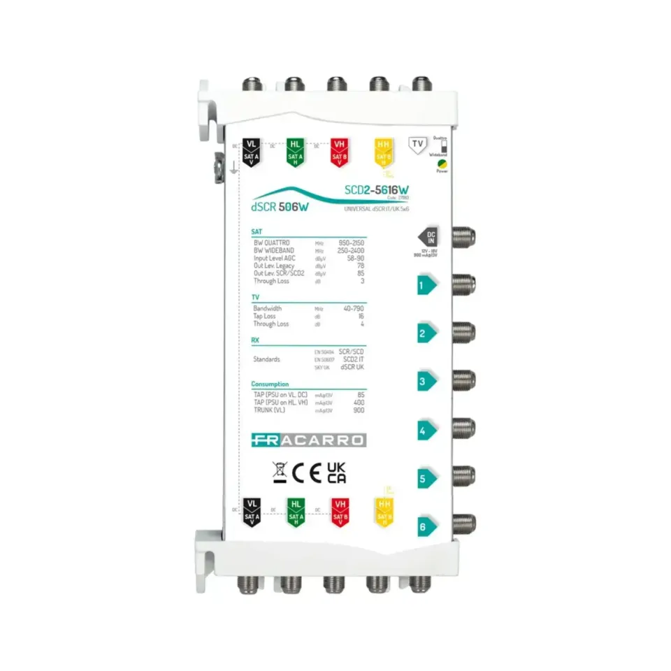 Fracarro SCD2-5616W multiswitch 6 uscite dCSS 16 UB