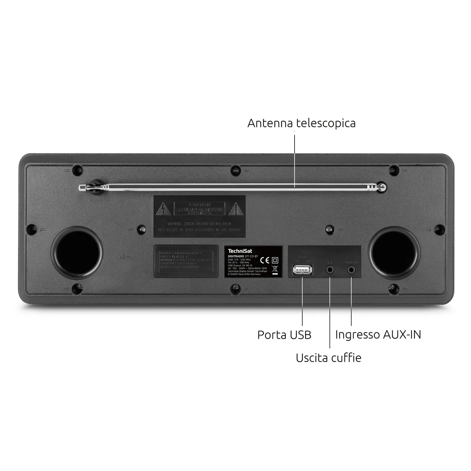 TechniSat DigitRadio 371 CD BT radio DAB+ con CD nera