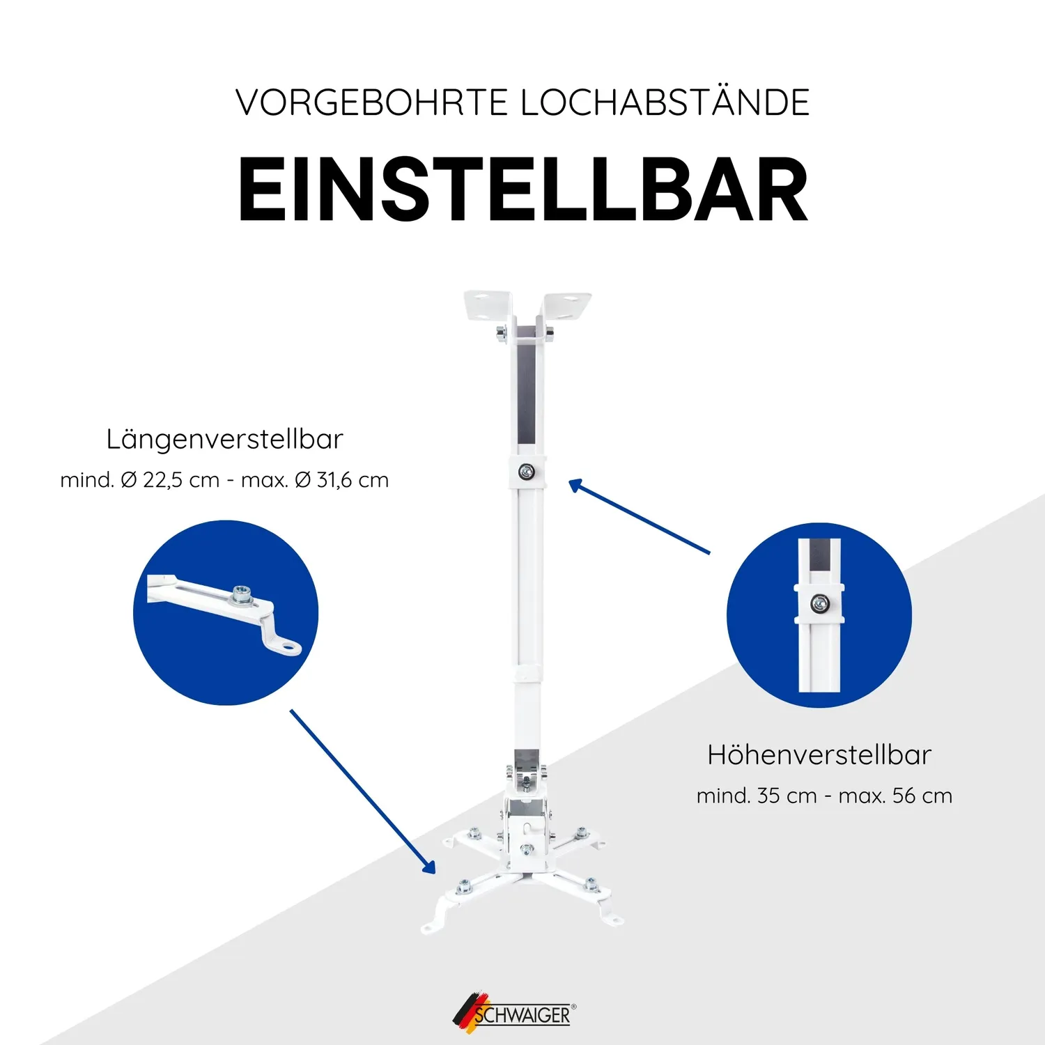 Schwaiger supporto proiettore universale bianco 20 kg