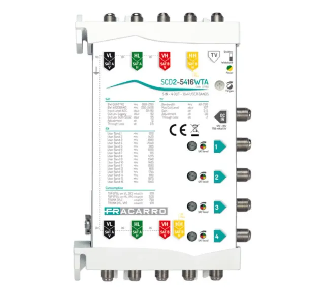 Fracarro SCD2-5416WTA multiswitch cascata 4 uscite dCSS
