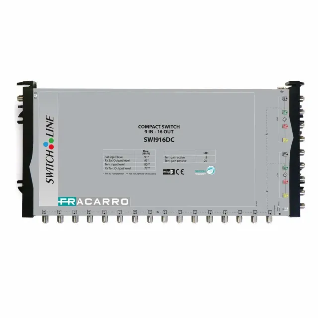 Fracarro SWI916DC multiswitch TV SAT 9 ingressi 16 derivate