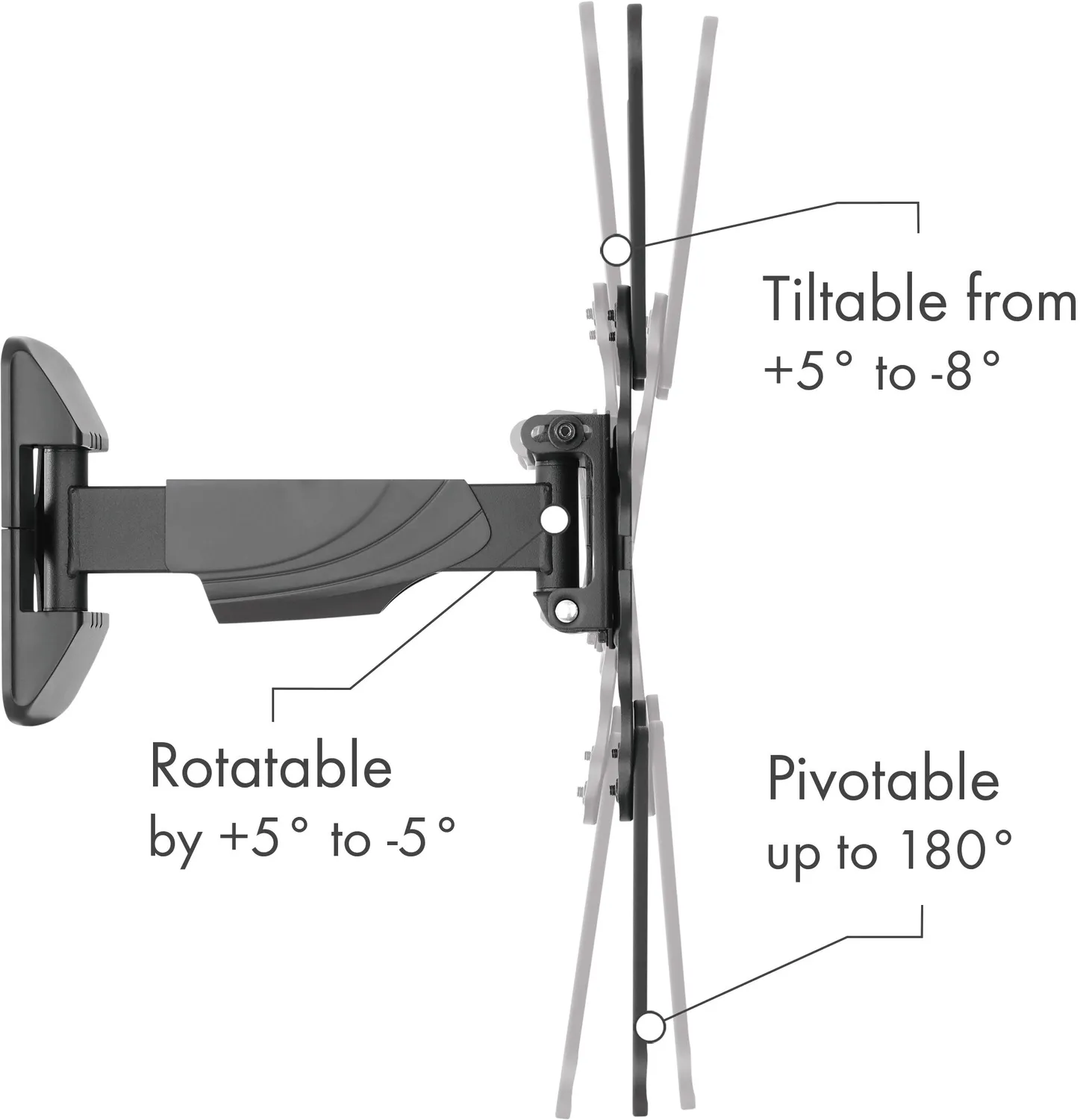 Schwaiger supporto TV 23-75 pollici snodato nero