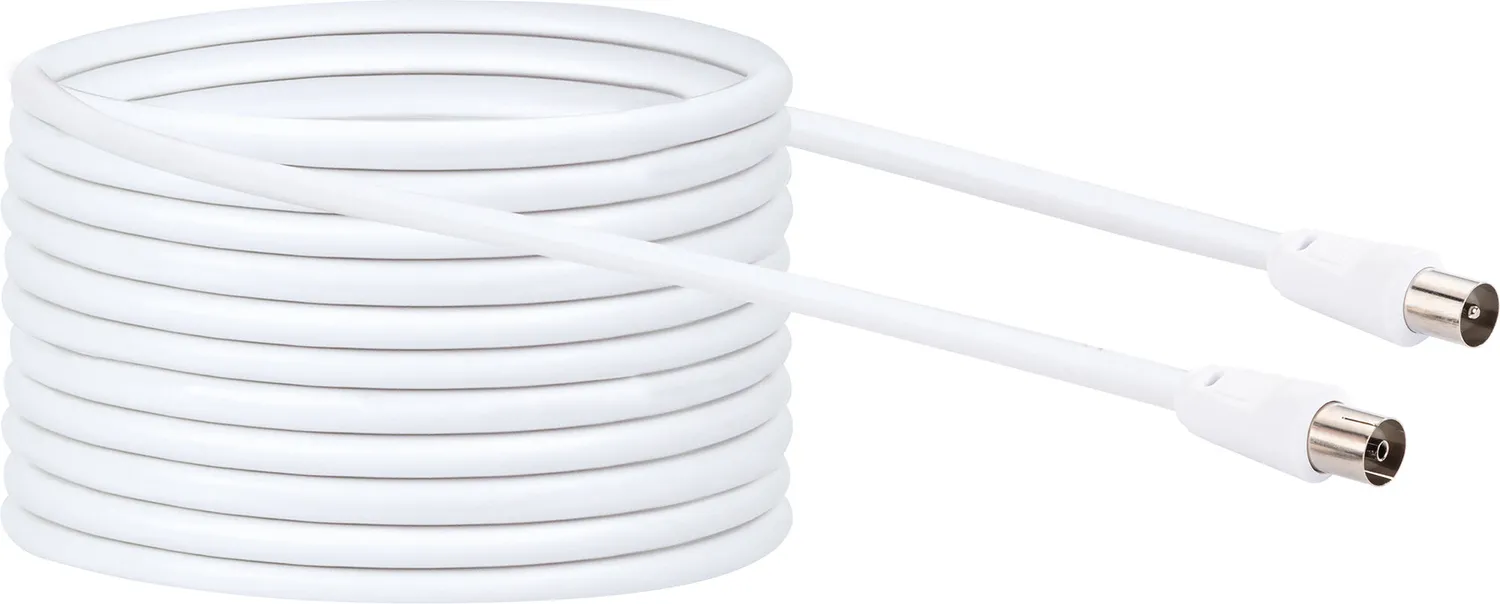 SCHWAIGER Cavo antenna 75 dB bianco schermato