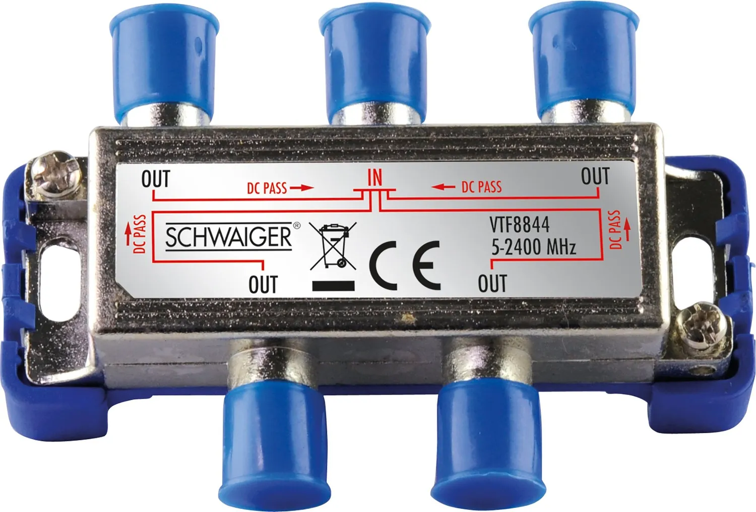 SCHWAIGER 4 vie partitore sat antenna cavo 9 dB