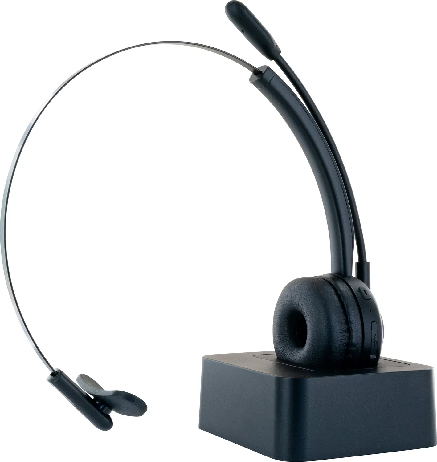 Schwaiger Cuffia Bluetooth Mono con Base di Ricarica nera