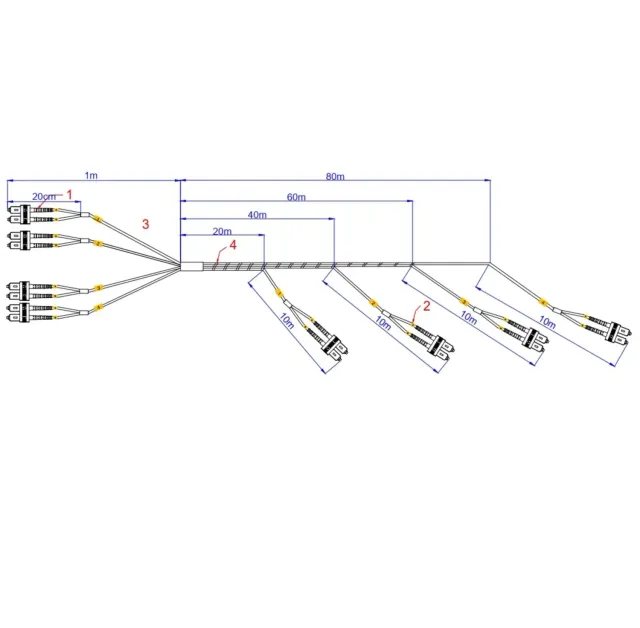 Fracarro OPC8I90C-SA-DP cavo fibra 8 fibre 90 m SC/APC