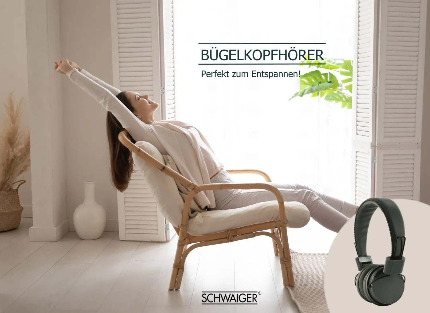SCHWAIGER Cuffie On-Ear Jack 3,5 mm Nere con Microfono