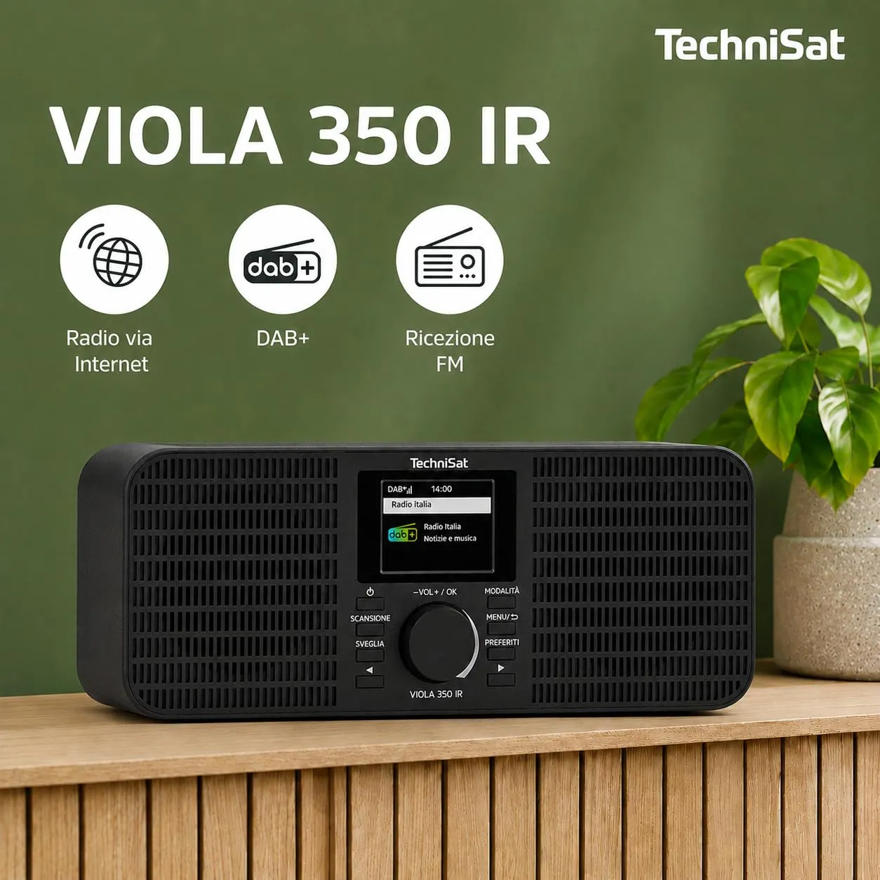 TechniSat Viola 350 IR radio internet DAB+ nero