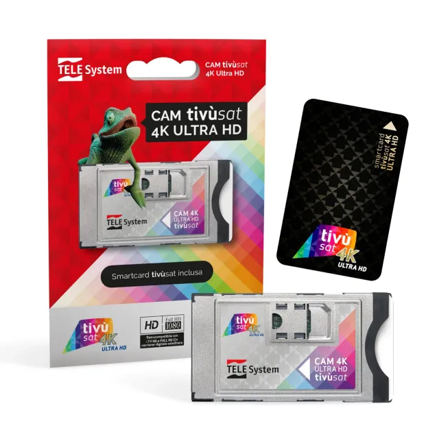 TELE System CAM tivùsat 4K Ultra HD con Smartcard Merlin