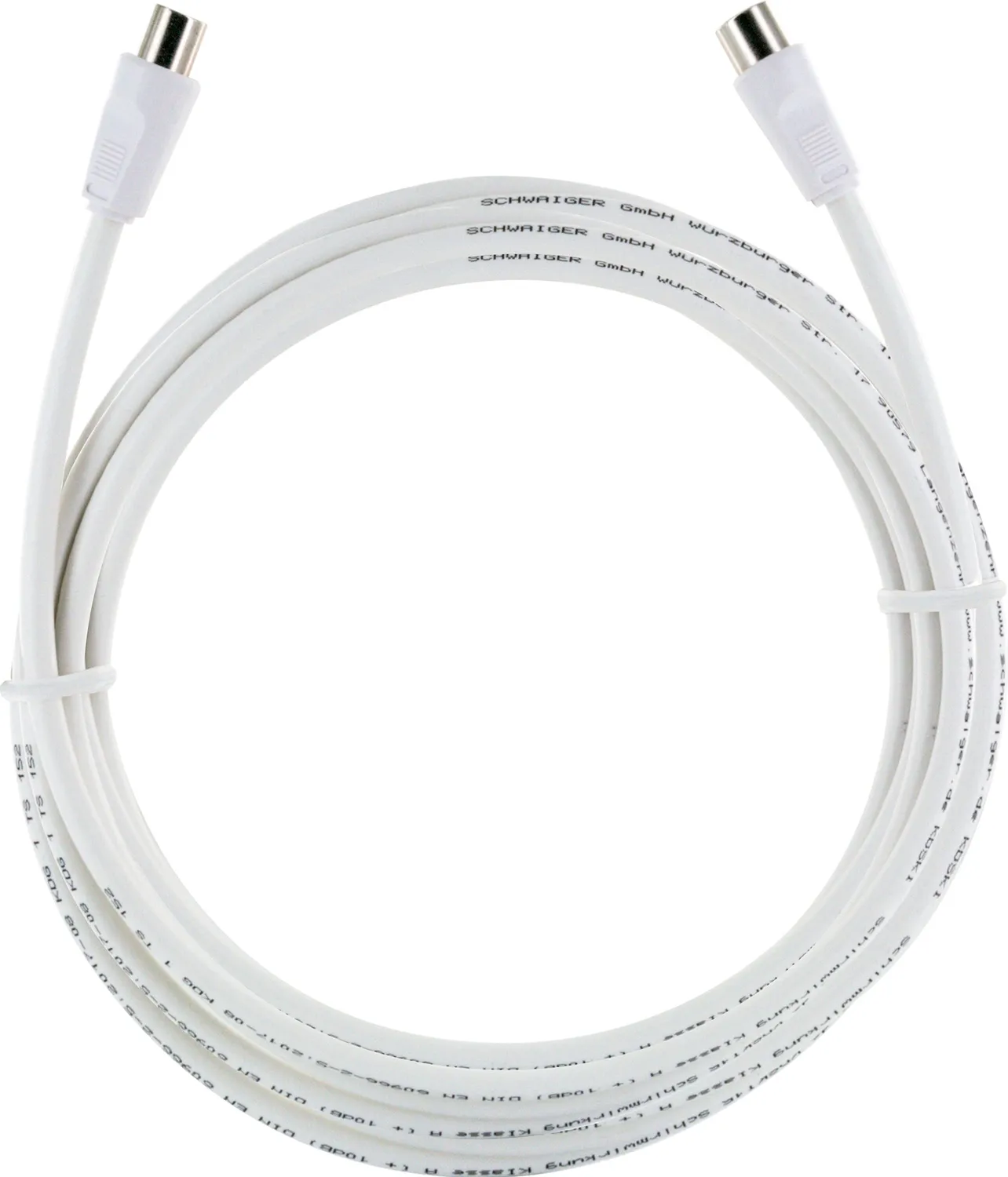 SCHWAIGER Cavo Antenna TV 5 m Bianco Schermato Classe A+