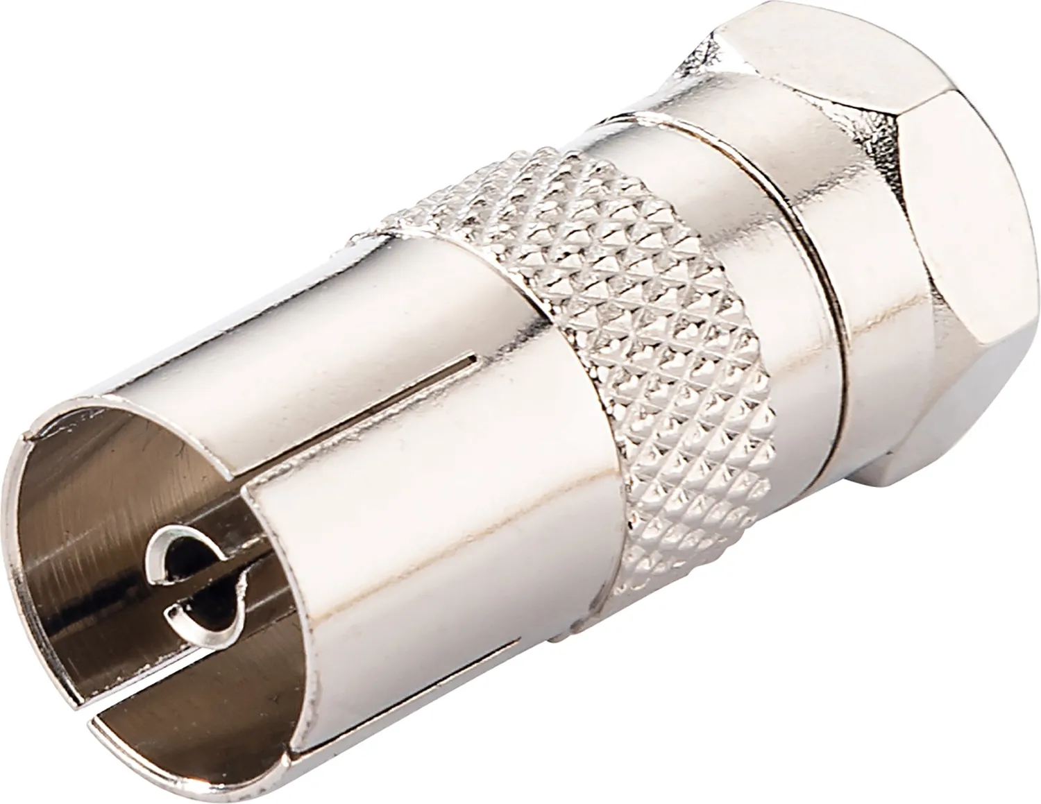 Schwaiger adattatore antenna spina F - presa IEC argento