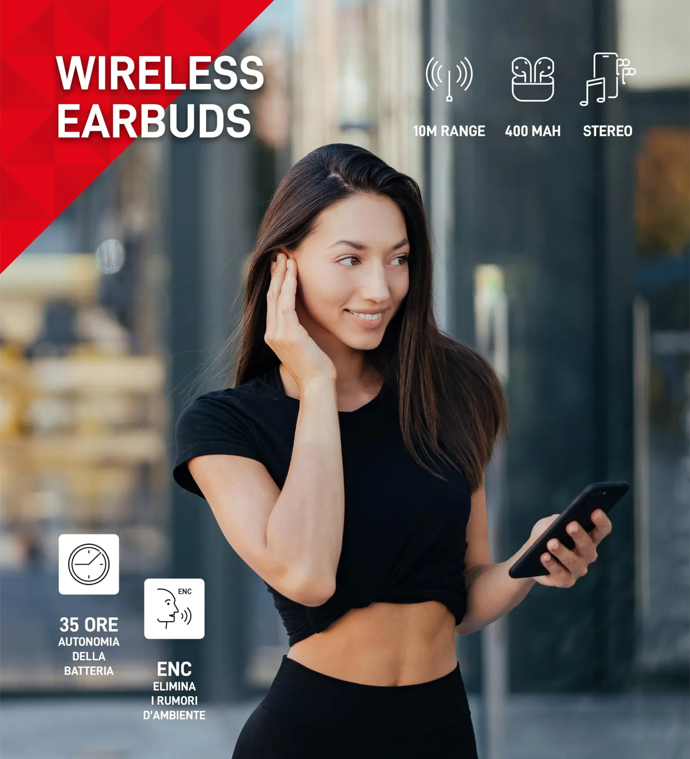 Telesystem TS626 auricolari bluetooth 5.4 ENC neri