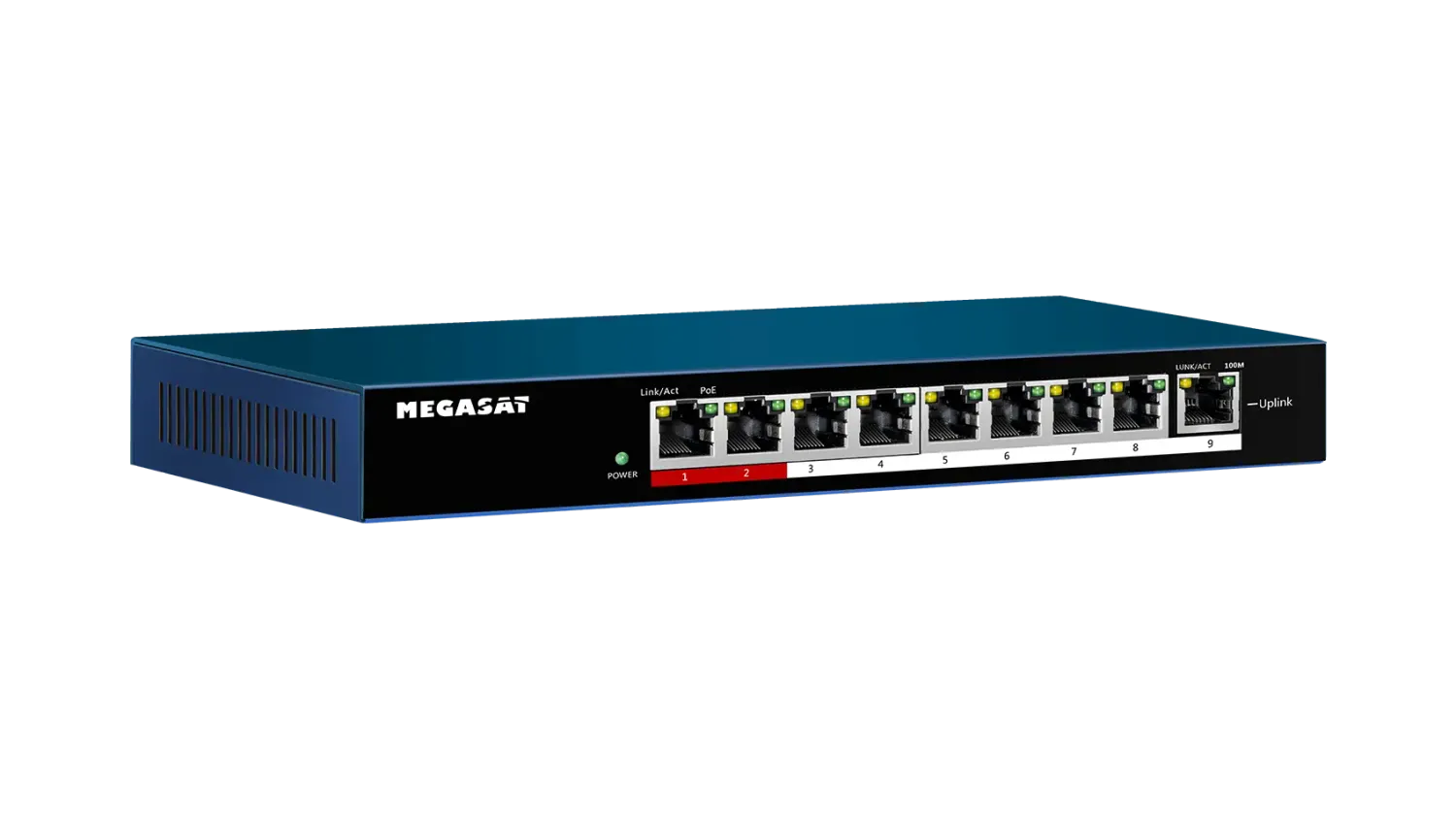 Megasat Switch POE 900 switch PoE 8 porte videosorveglianza