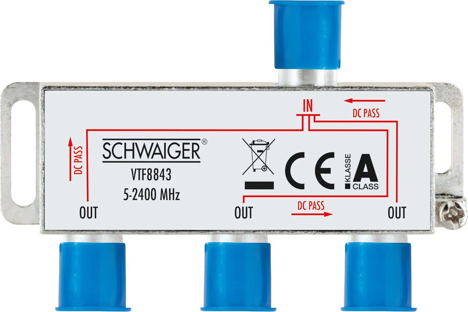 Schwaiger distributore antenna 3 vie 8 dB SAT TV