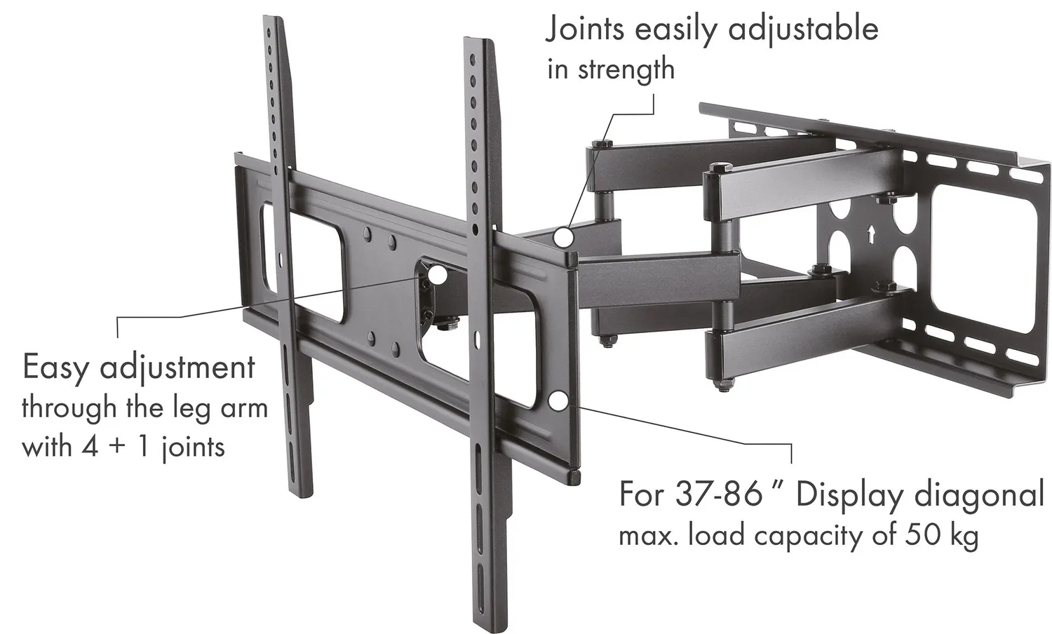 Schwaiger Supporto TV 37-86" doppio braccio orientabile