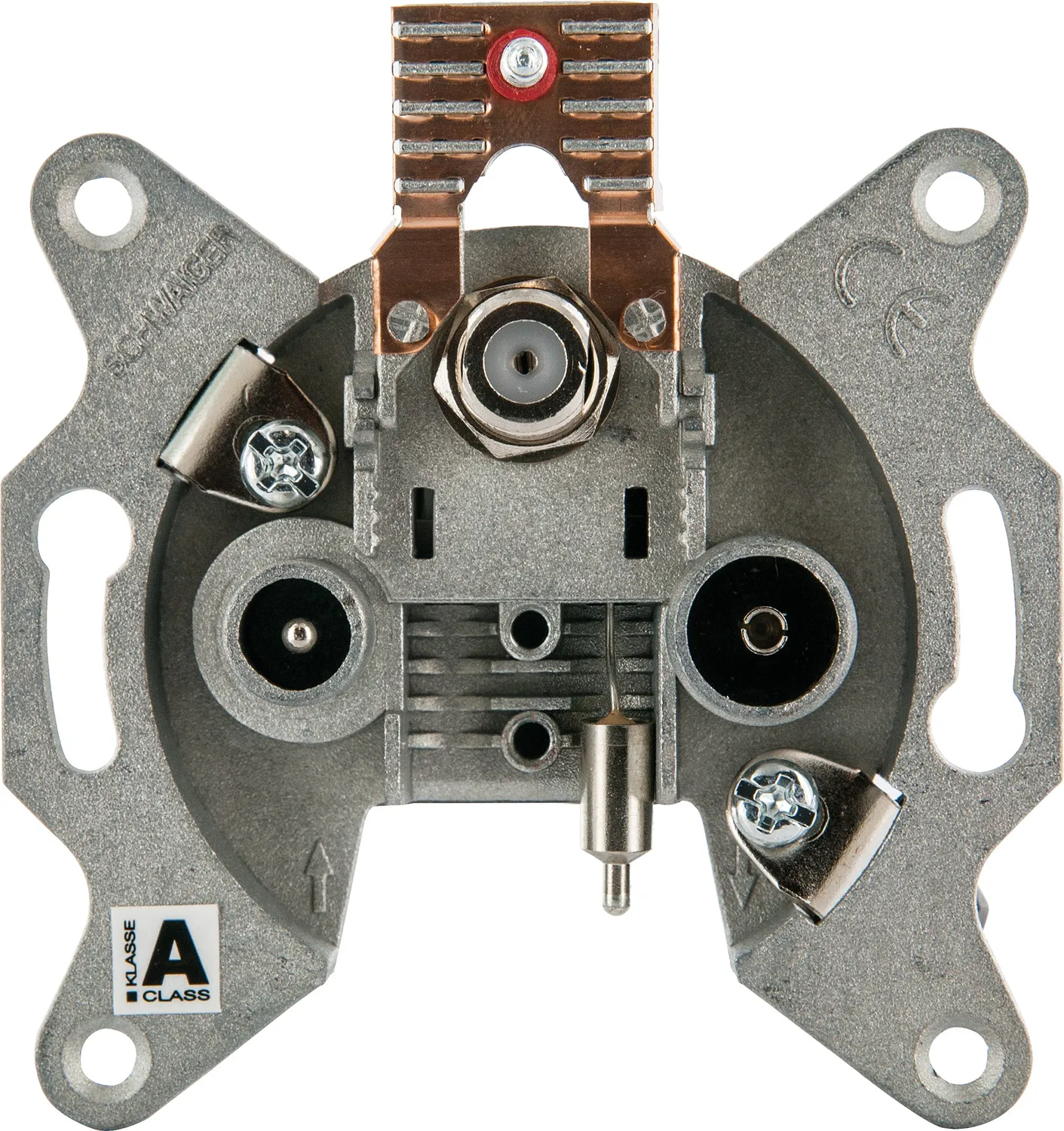 SCHWAIGER Presa antenna terminale SAT TV 2,5 dB argento